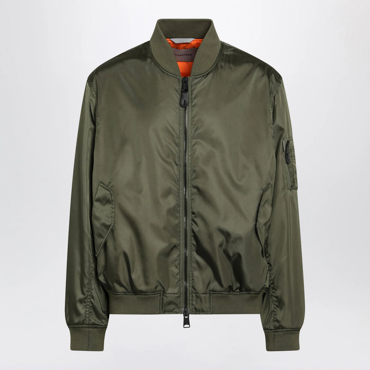 Balenciaga - Khaki green nylon zip-up jacket Brand Coats &amp; Jackets 46 IT