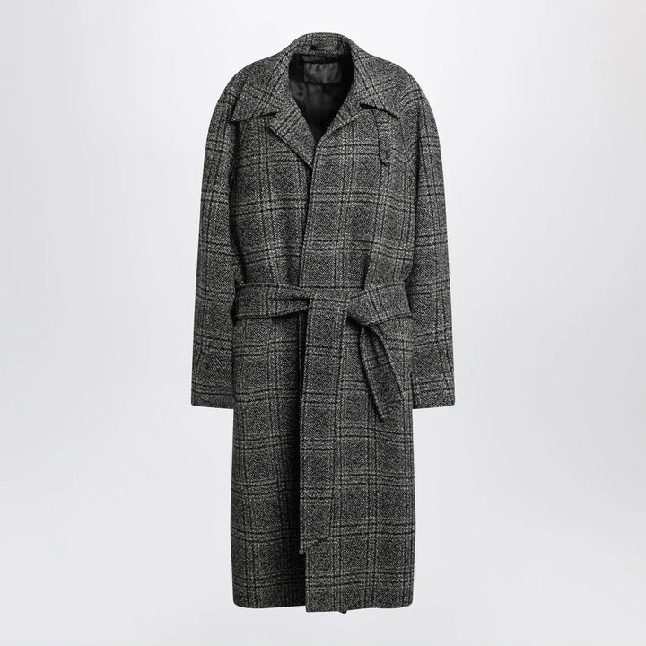 Balenciaga - Raglan One Layer coat in black/grey check Brand Coats &amp; Jackets 2