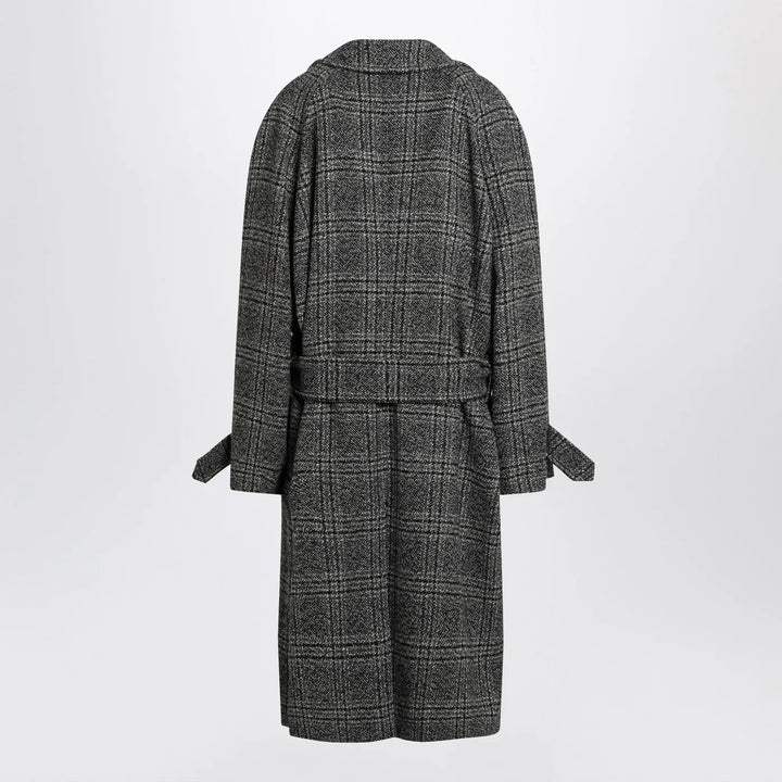 Balenciaga - Raglan One Layer coat in black/grey check Brand Coats &amp; Jackets 2