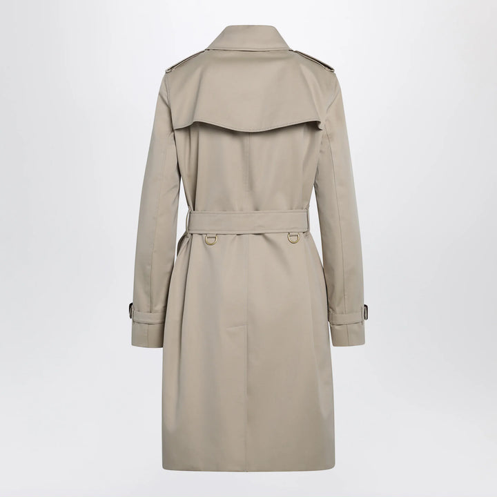 Burberry - Beige double-breasted Kensington cotton trench coat Brand Coats &amp; Jackets