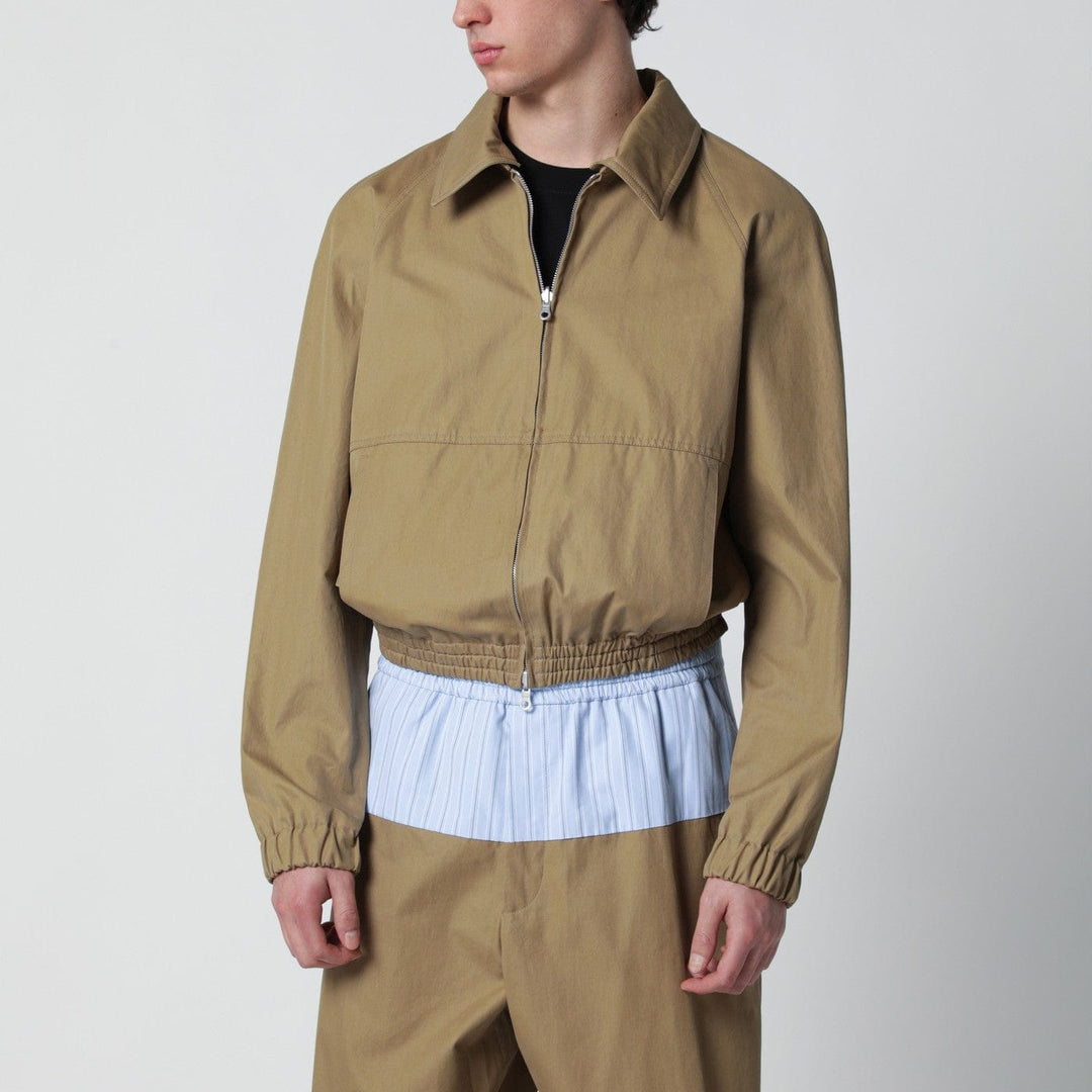 Coats &amp; Jackets Dries Van Noten - Beige cotton-blend zip-up jacket Brand