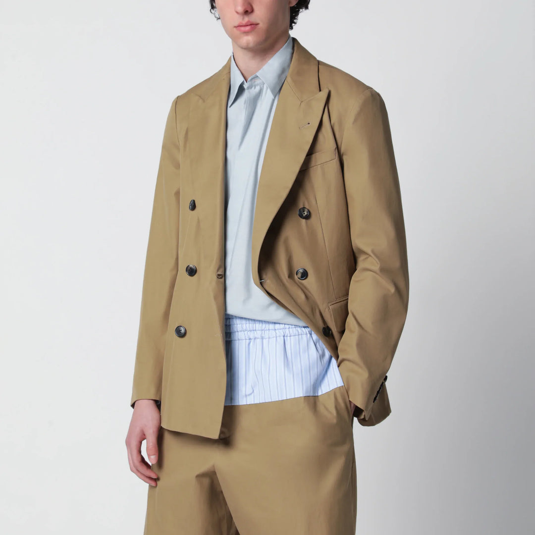 Dries Van Noten - Camel double-breasted jacket Brand Coats &amp; Jackets 46 IT