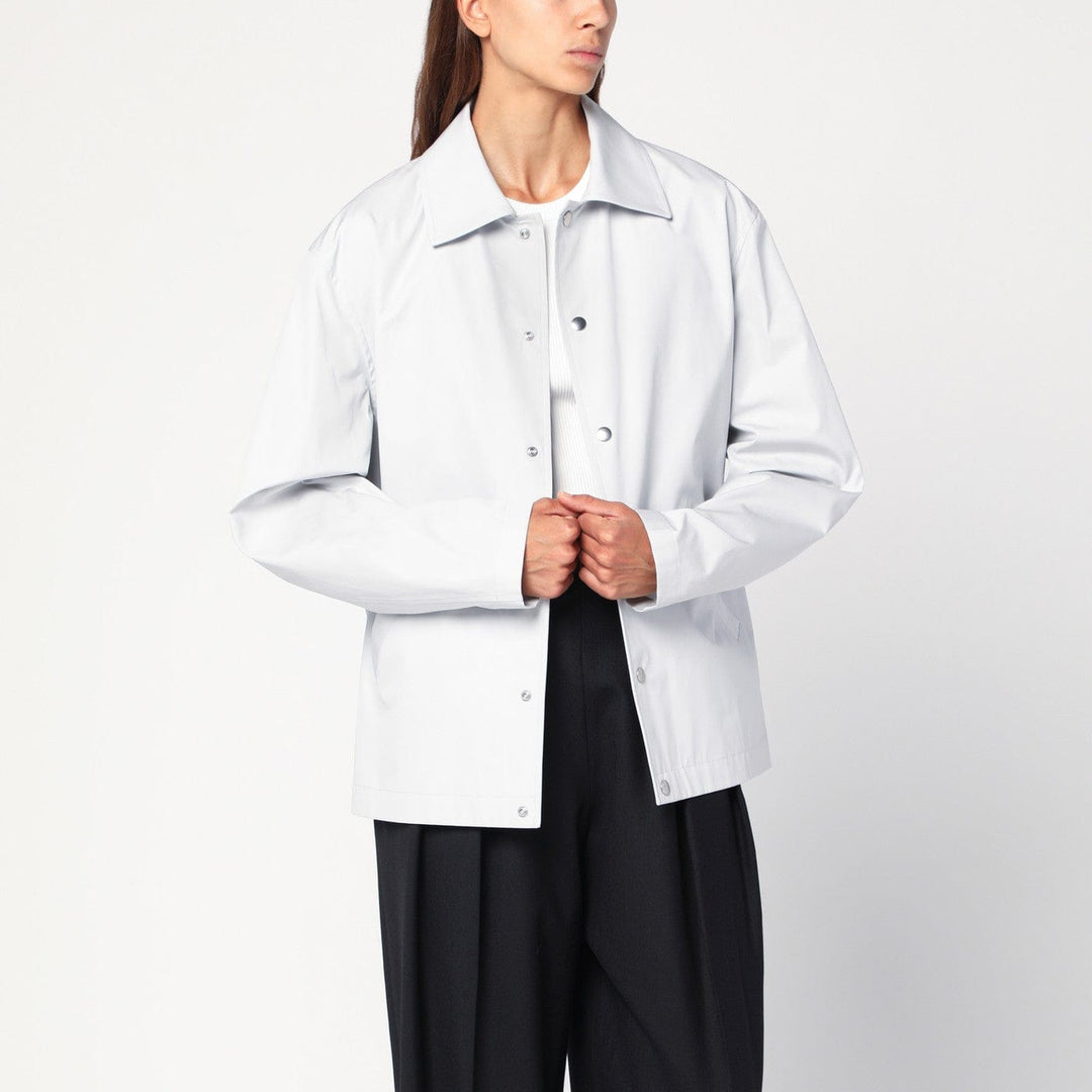 Coats & Jackets Jil Sander - Light grey cotton taffeta jacket with logo Brand