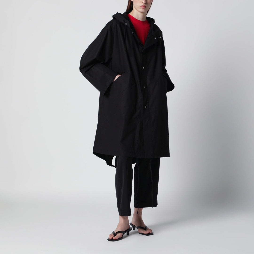 Coats & Jackets Jil Sander - Mid-length hooded parka in waterproof cotton, black Brand