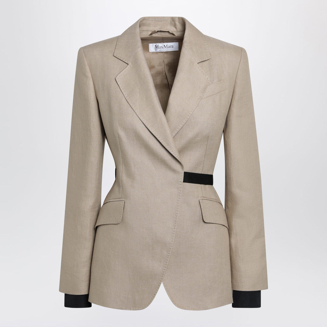 Coats &amp; Jackets Max Mara - Double-breasted pure linen blazer in camel Brand