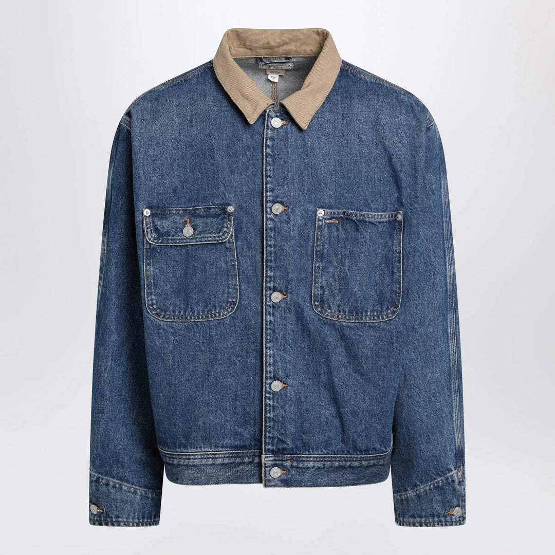 Polo Ralph Lauren - Blue denim jacket with ribbed collar Brand Coats &amp; Jackets L