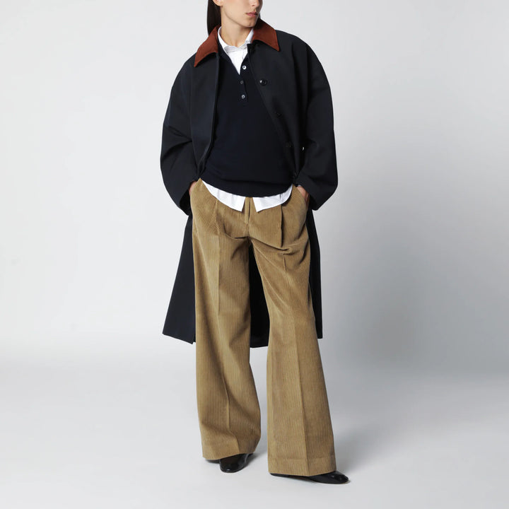 Róhe - Navy Cotton and Wool-Blend Coat Brand Coats &amp; Jackets 34  FR