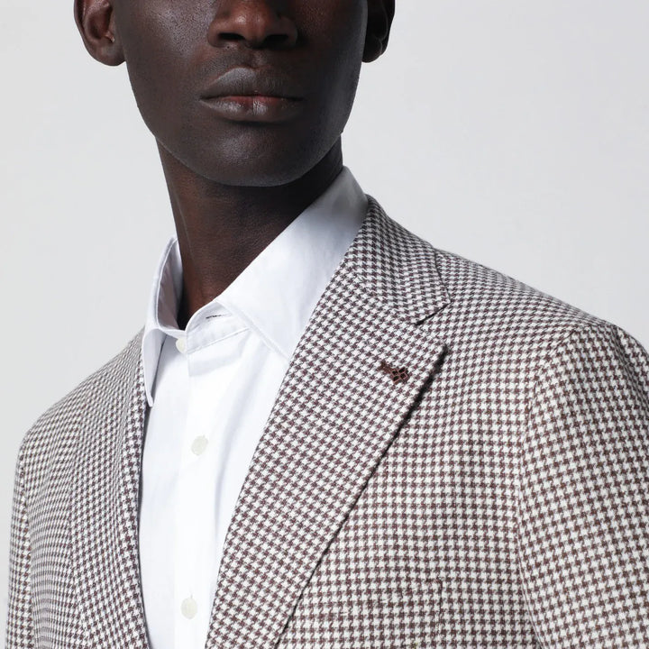 Tagliatore - Single-breasted jacket with brown pattern Brand Coats &amp; Jackets