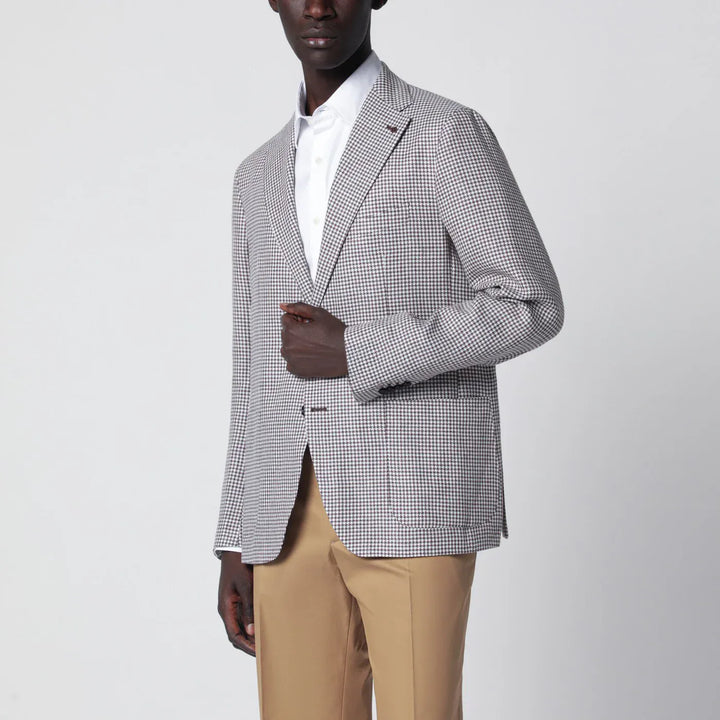 Tagliatore - Single-breasted jacket with brown pattern Brand Coats &amp; Jackets 48 IT