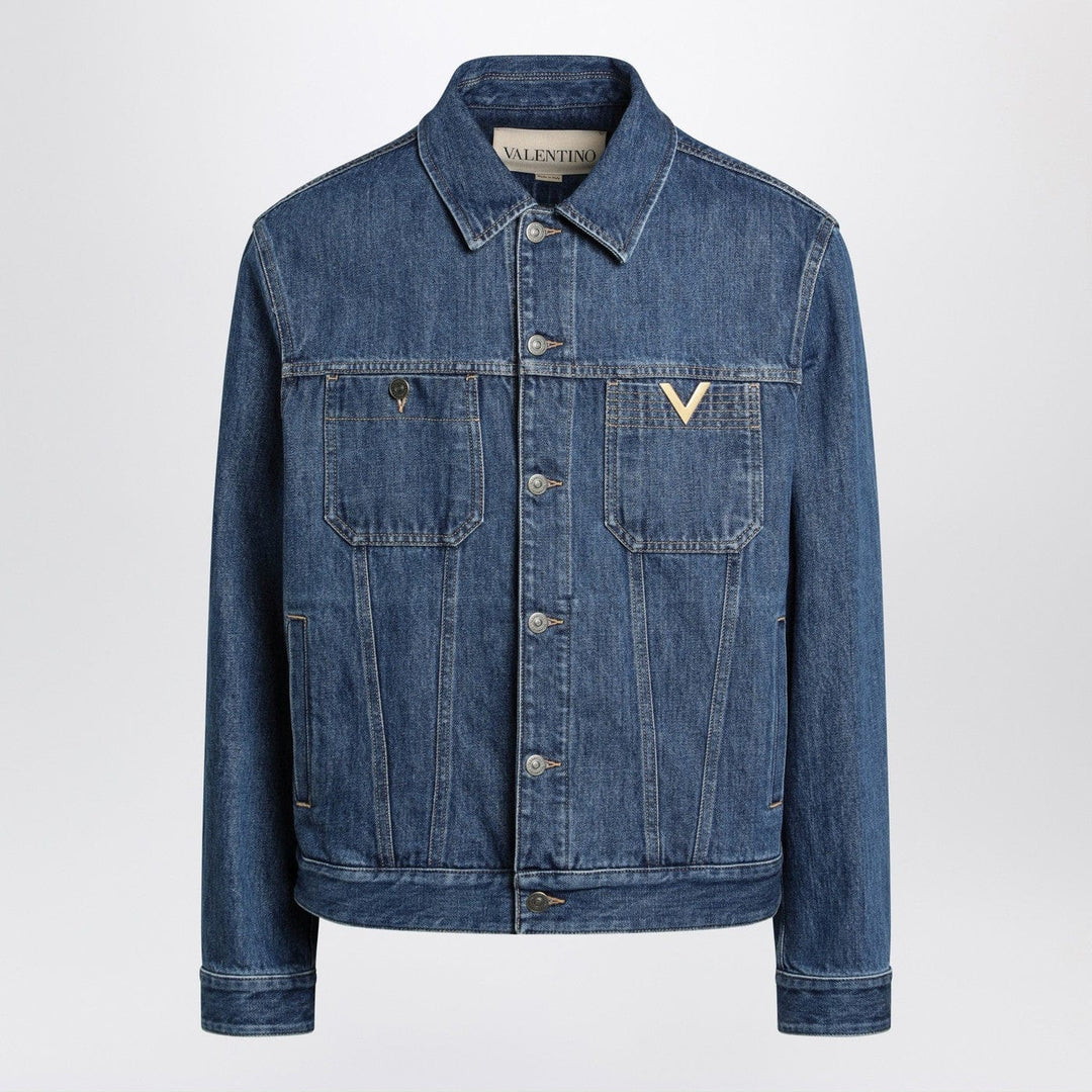 Coats & Jackets Valentino - Blue denim jacket with Vgold detail Brand