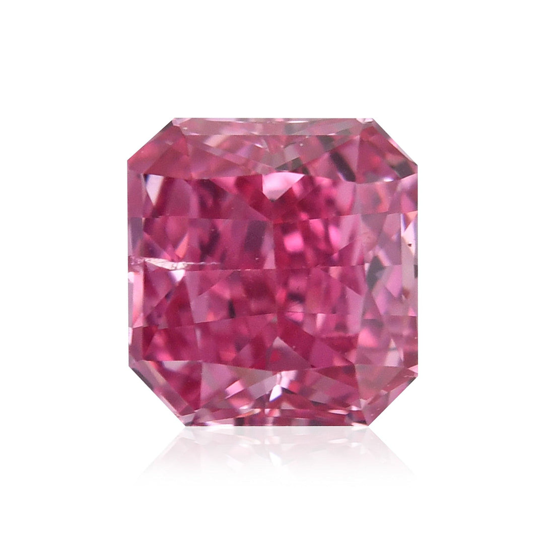 0.23 Carat Fancy Vivid Purplish Pink Radiant Argyle Diamond (I1) GIA Brand Color Diamond