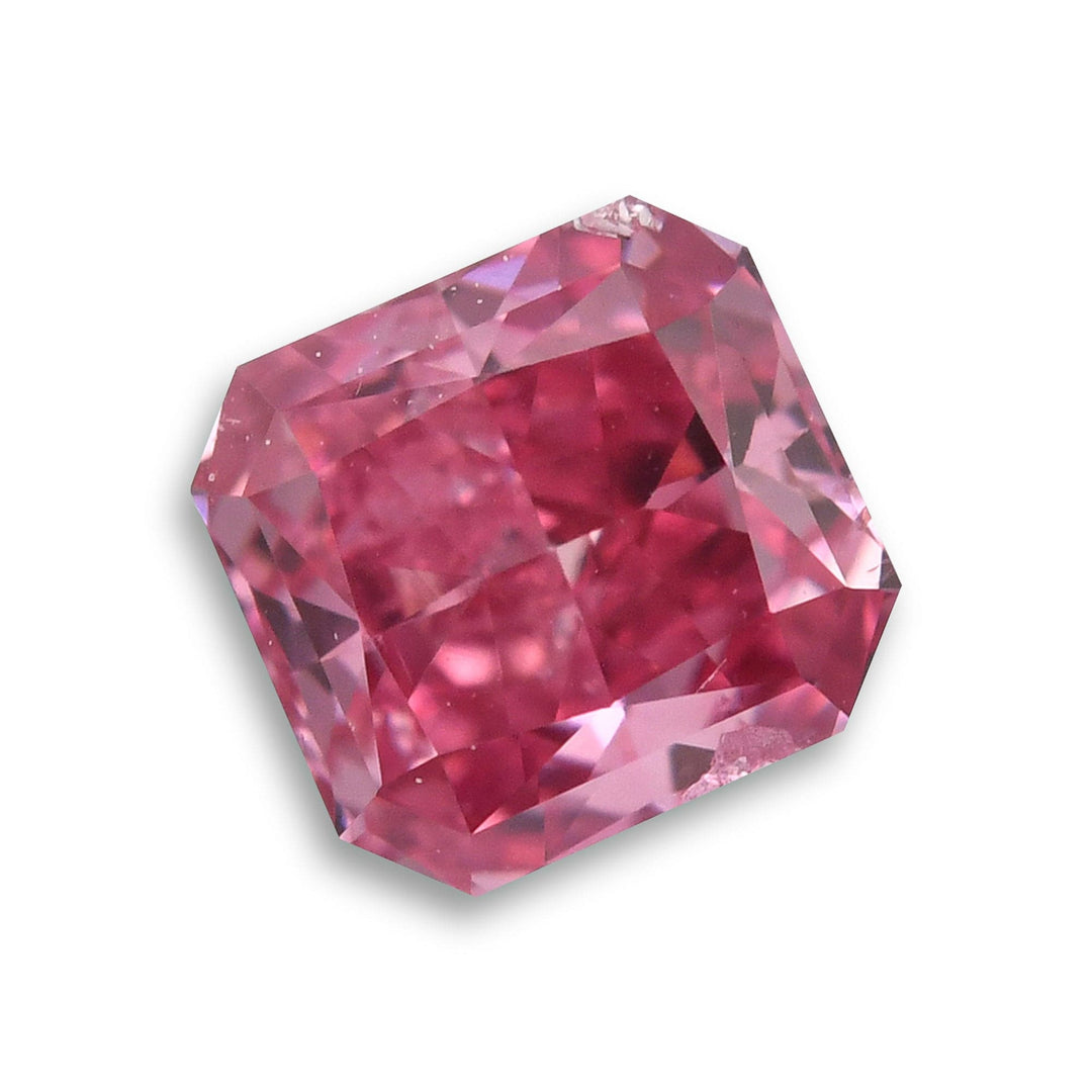 0.28 Carat Fancy Vivid Purplish Pink Radiant Argyle Diamond I1 GIA Brand Color Diamond