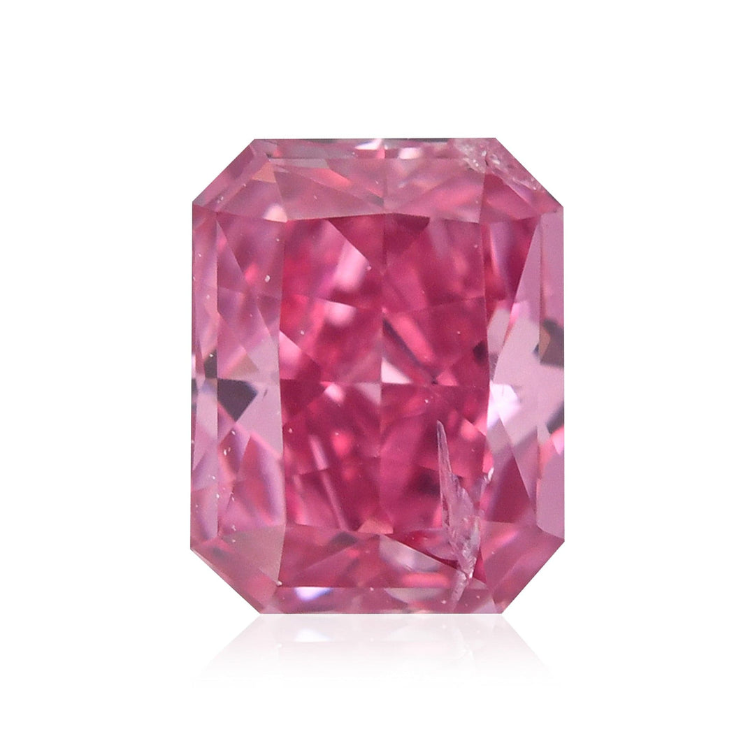 0.31 Carat Fancy Vivid Purplish Pink Radiant Argyle Diamond I1 GIA Brand Color Diamond