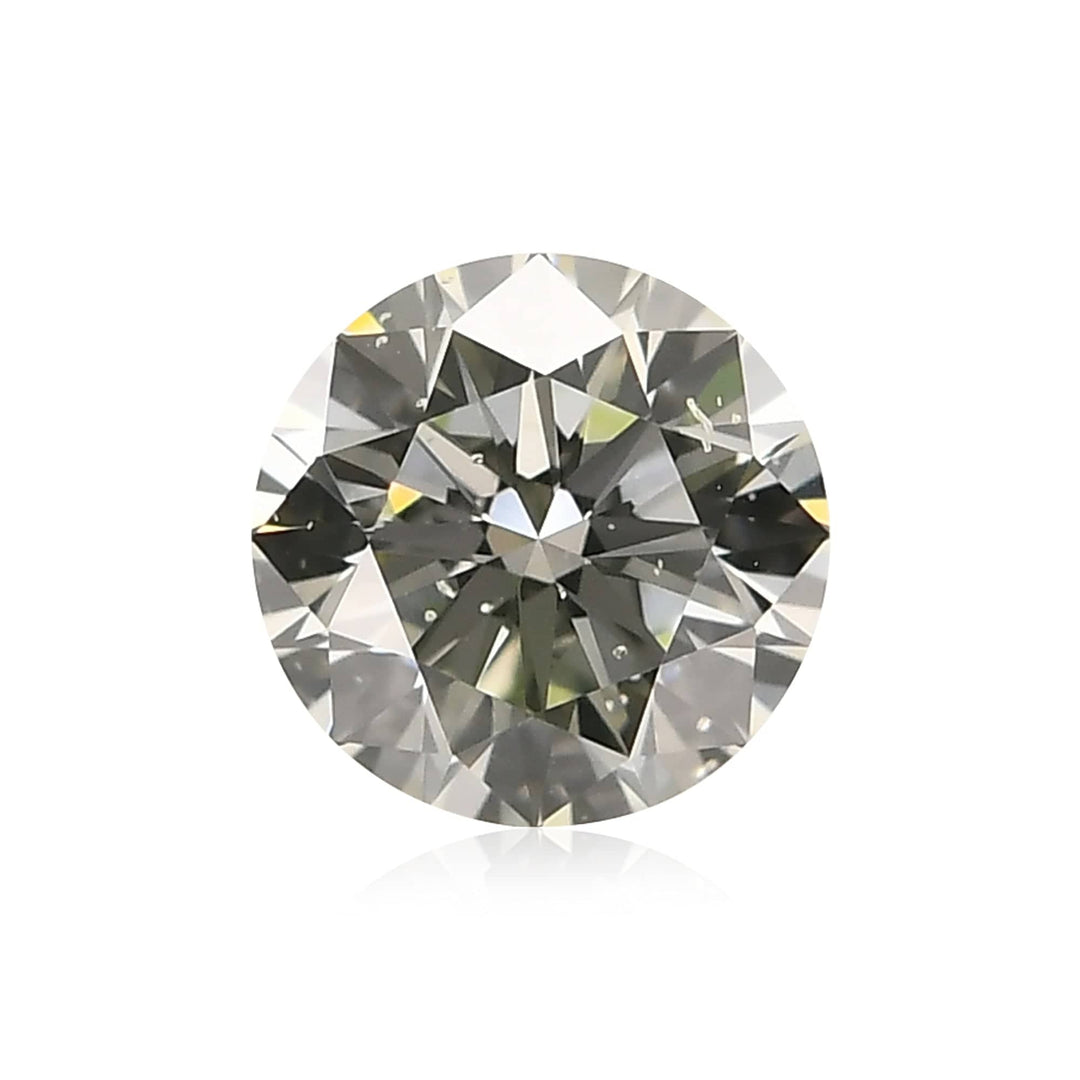 0.42 Carat Very Light Yellow Green Round Brilliant Diamond (SI1) GIA Brand Color Diamond