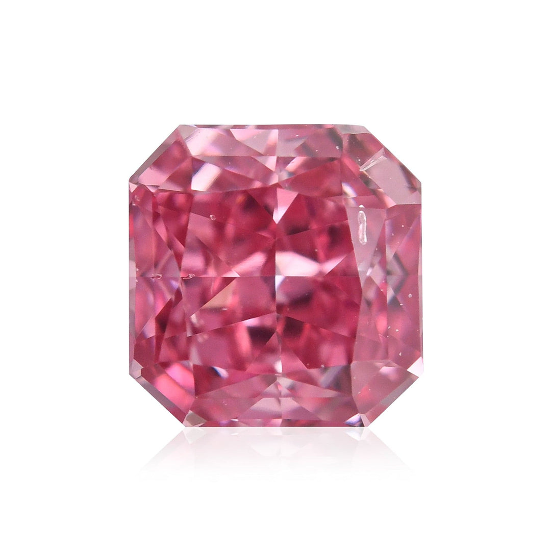 0.45 Carat Fancy Vivid Purplish Pink Radiant Argyle Diamond SI2 GIA and Argyle Brand Color Diamond
