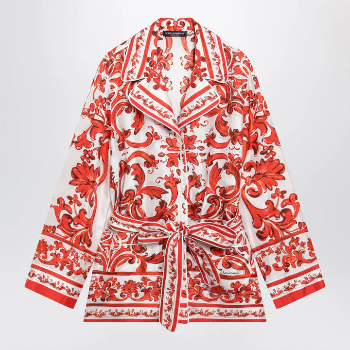 Dolce&amp;Gabbana - Vanity shirt in silk with majolica print, multicolor Brand 42  IT