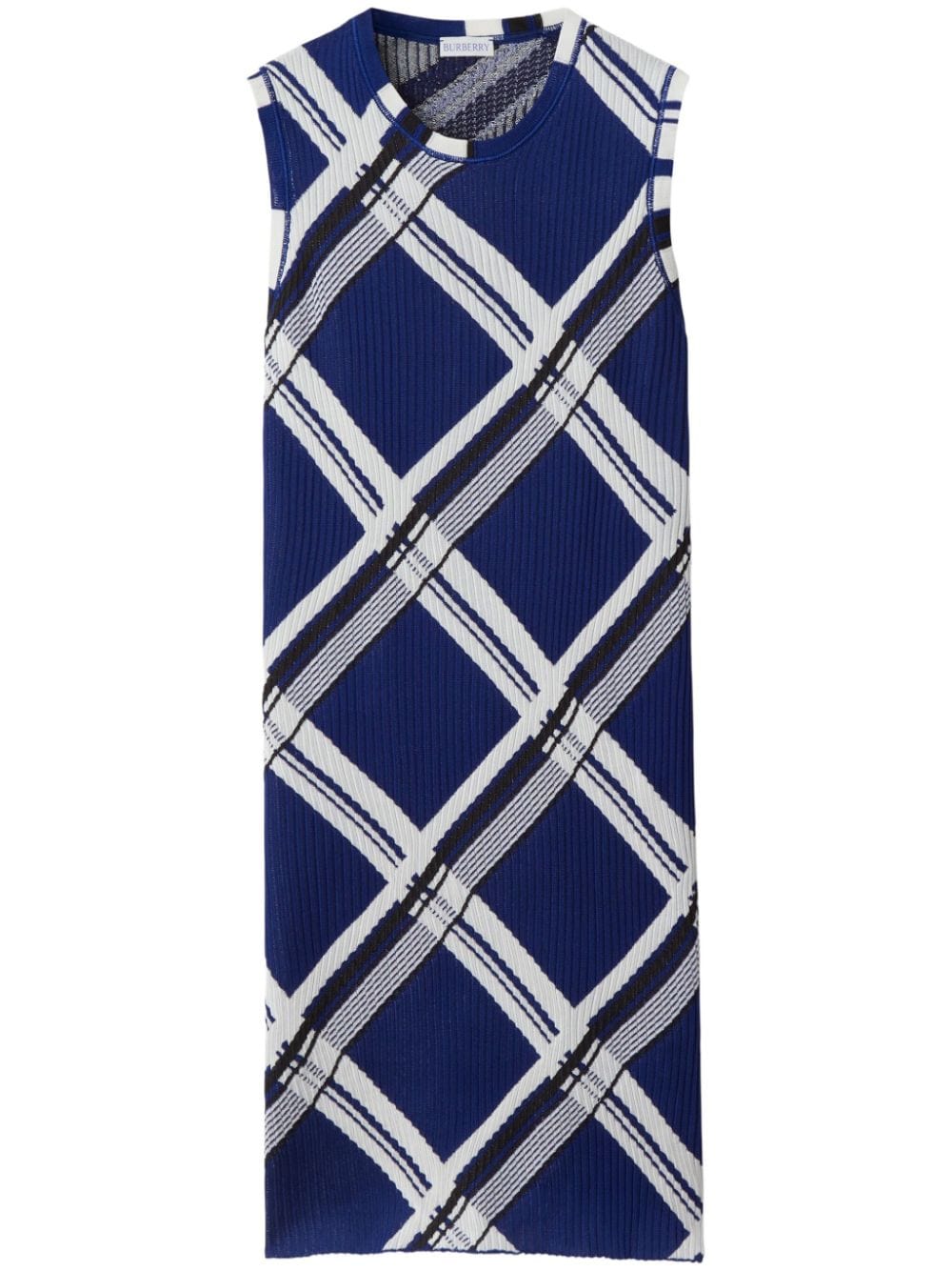 Burberry Dresses S Burberry Dresses Blue Burberry blue silk dress with check print and ribbed detailing Brand