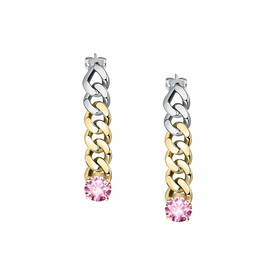 Chiara Ferragni earring Chiara Ferragni Chain Collection Pink Stone Gold Earrings Brand