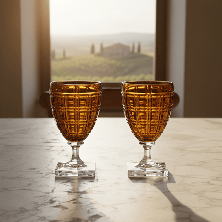 Mario Luca Giusti Winston Set of 2 Goblets Amber Brand Goblet