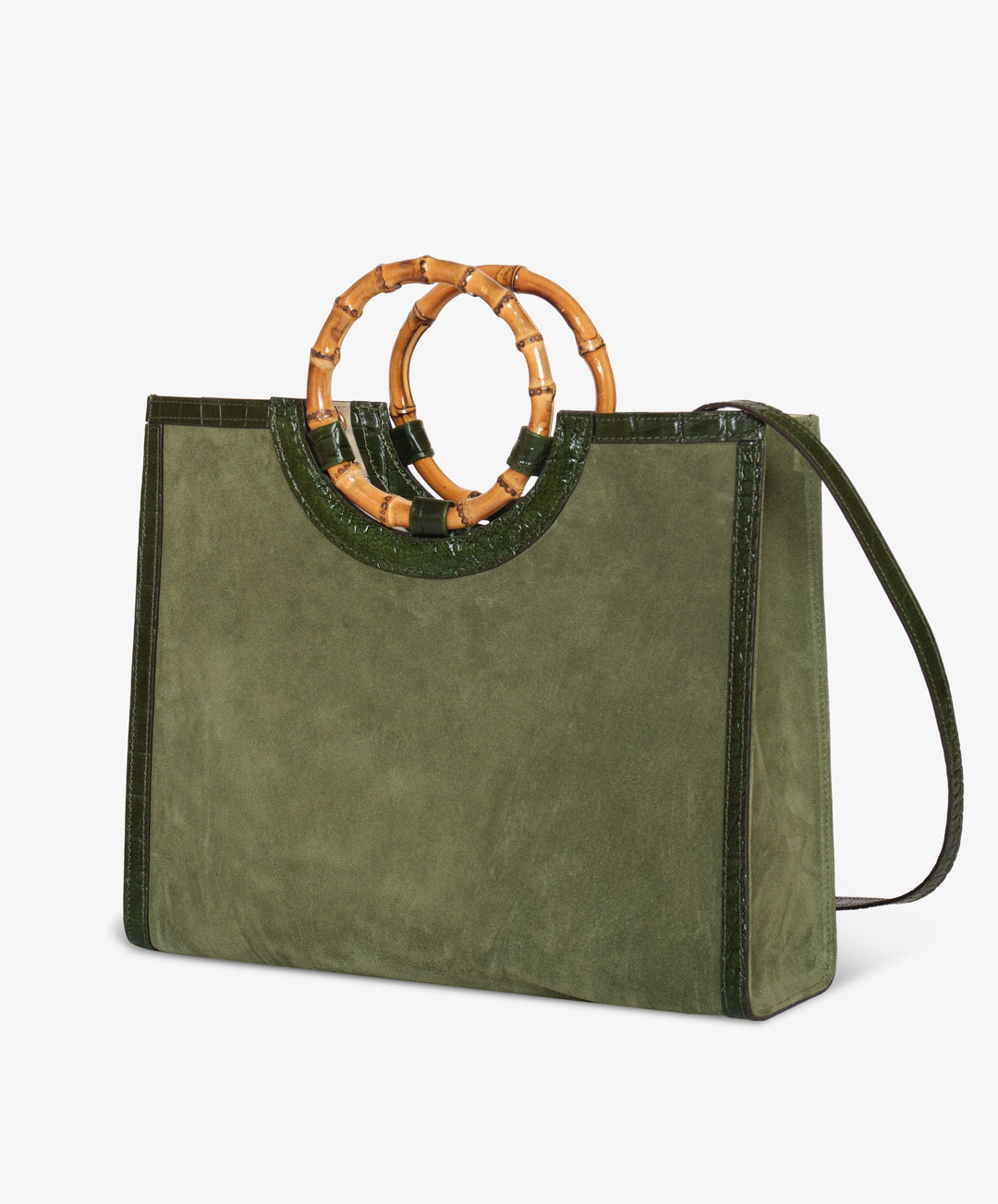 My Style Bags Personalised Bamboo Large Deluxe Handbag – Green Brand Handbag