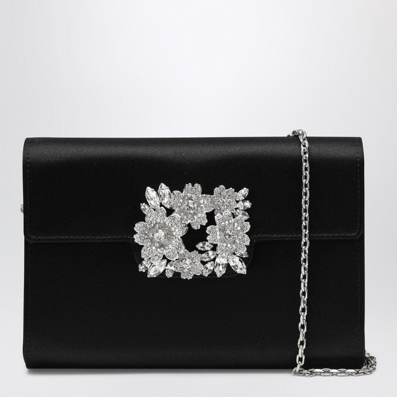 Handbags ROGER VIVIER - Efflorescence Mini Clutch black in satin - One size Brand