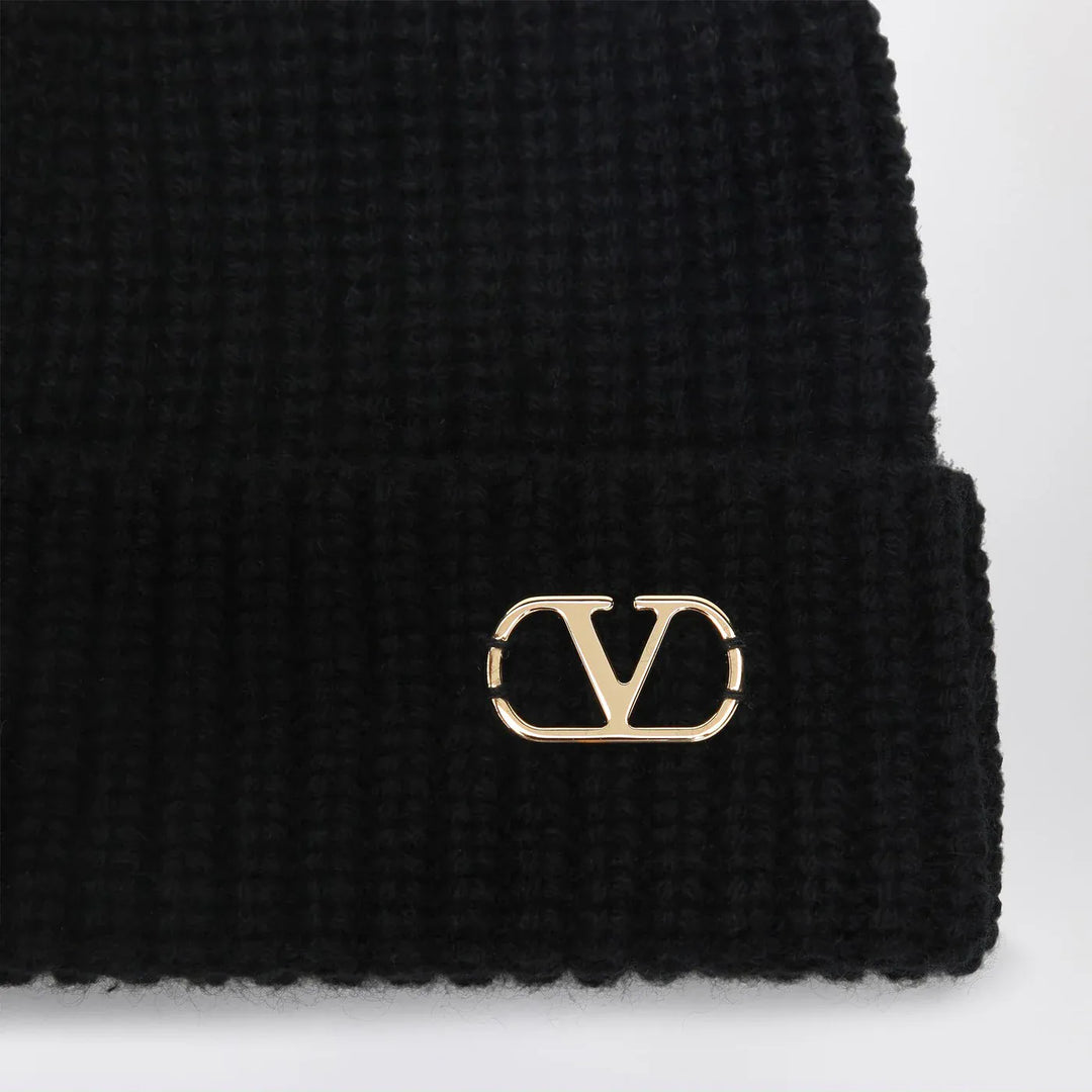 Valentino Garavani - VLogo Signature beanie black in cashmere Brand Hats TU