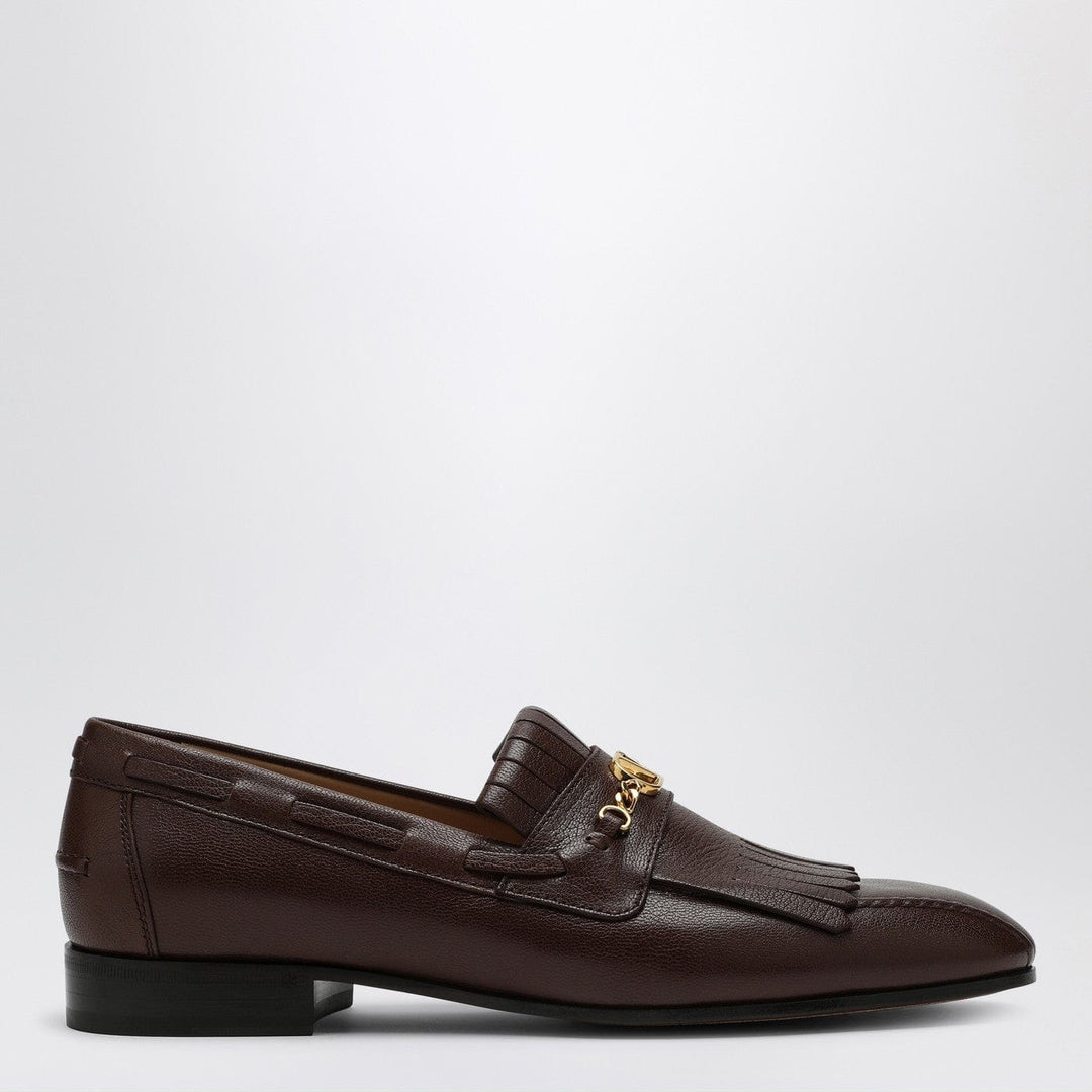 Jewelry Valentino Garavani - Moccasin Vlogo Signature coffee color with fringes Brand