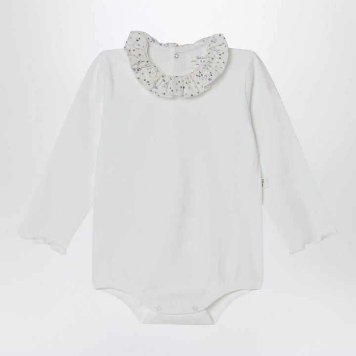 Leotards &amp; Unitards Teddy &amp; Minou - White bodysuit with neckline and floral print Brand
