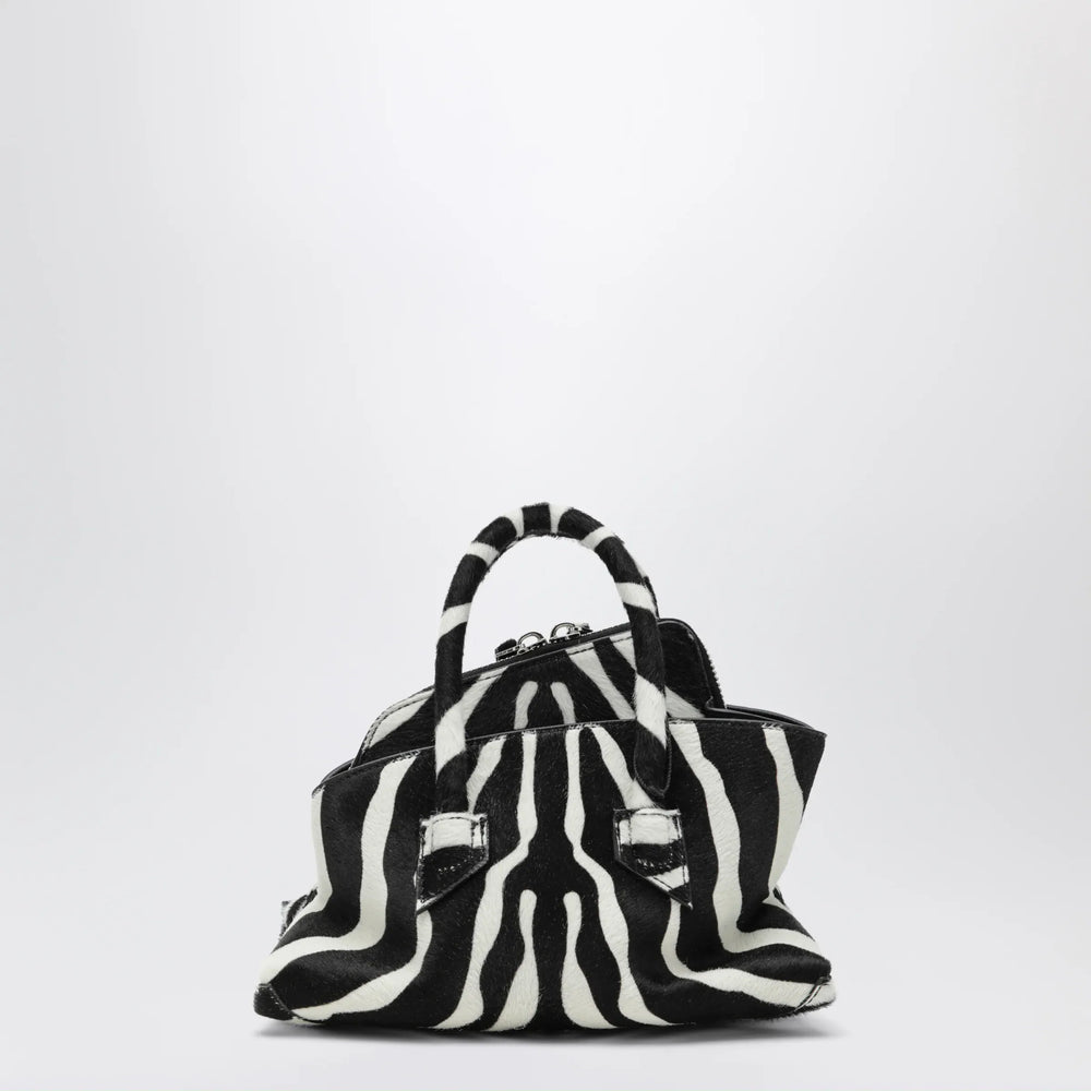 The Attico - La Passeggiata Mini bag in black and white pony hair leather Brand Mini Bag U