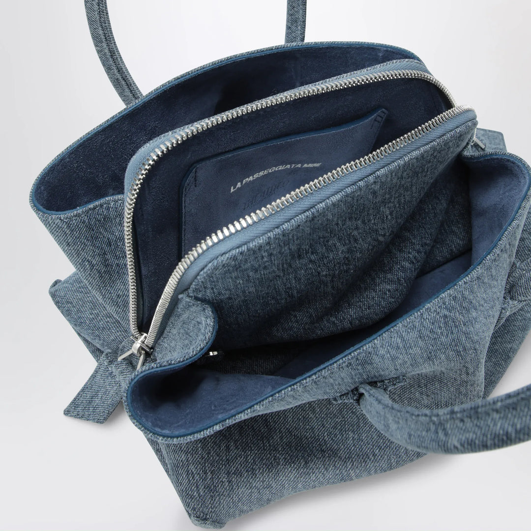 The Attico - La Passeggiata Mini bag in washed denim Brand Mini Bag U