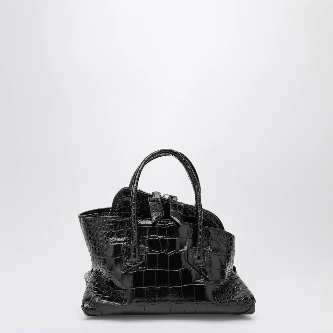 The Attico - La Passeggiata Mini black crocodile-print leather bag Brand Mini Bag U