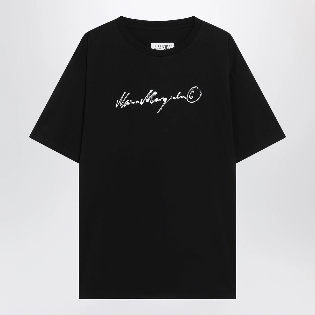 MM6 Maison Margiela - Black T-shirt with logo print Brand S