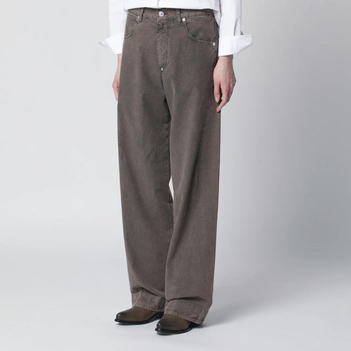 6397 - Washed olive green wide-leg jeans Brand Pants
