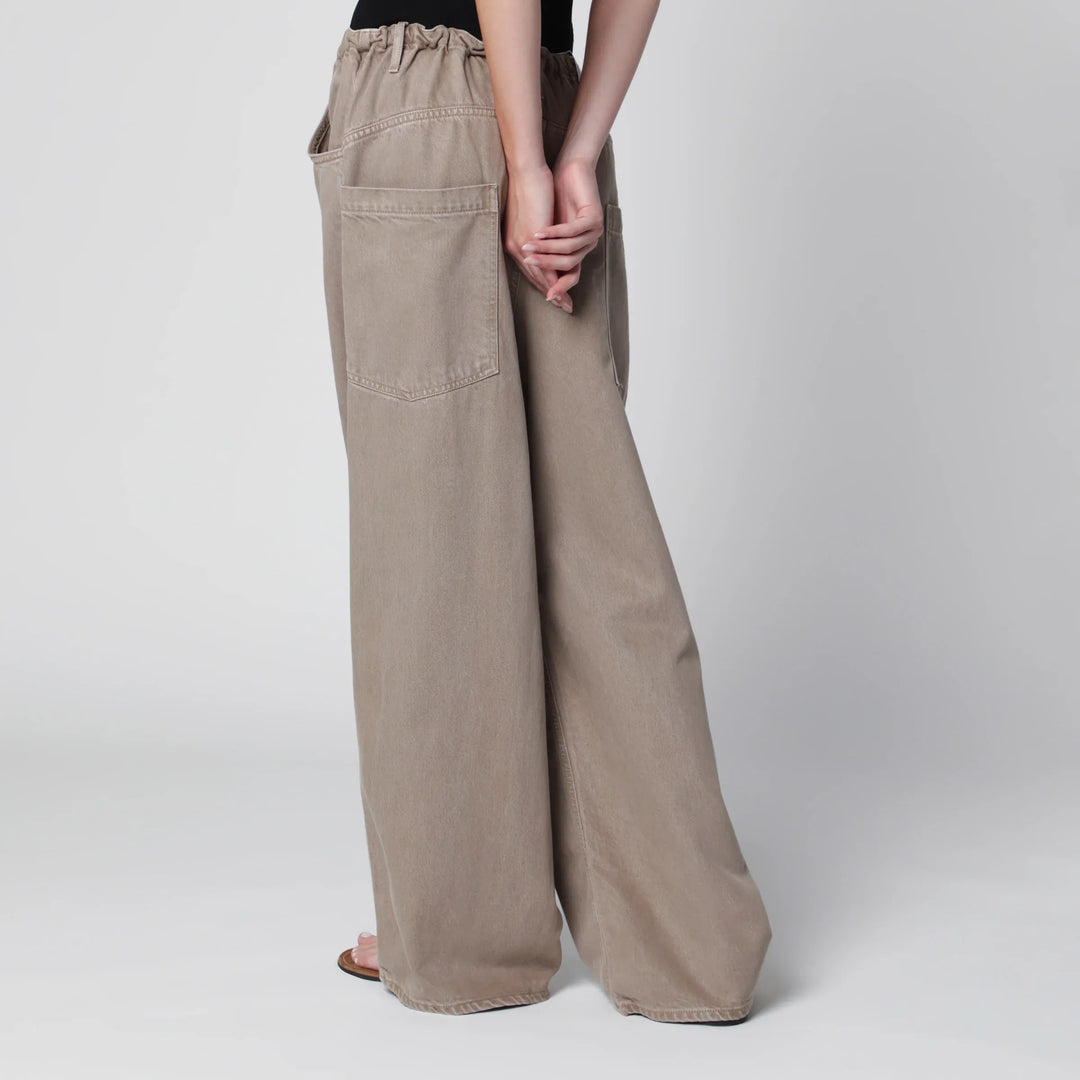 AGOLDE - Shaw Flyweight drawstring wide-leg jeans in brown Brand Pants