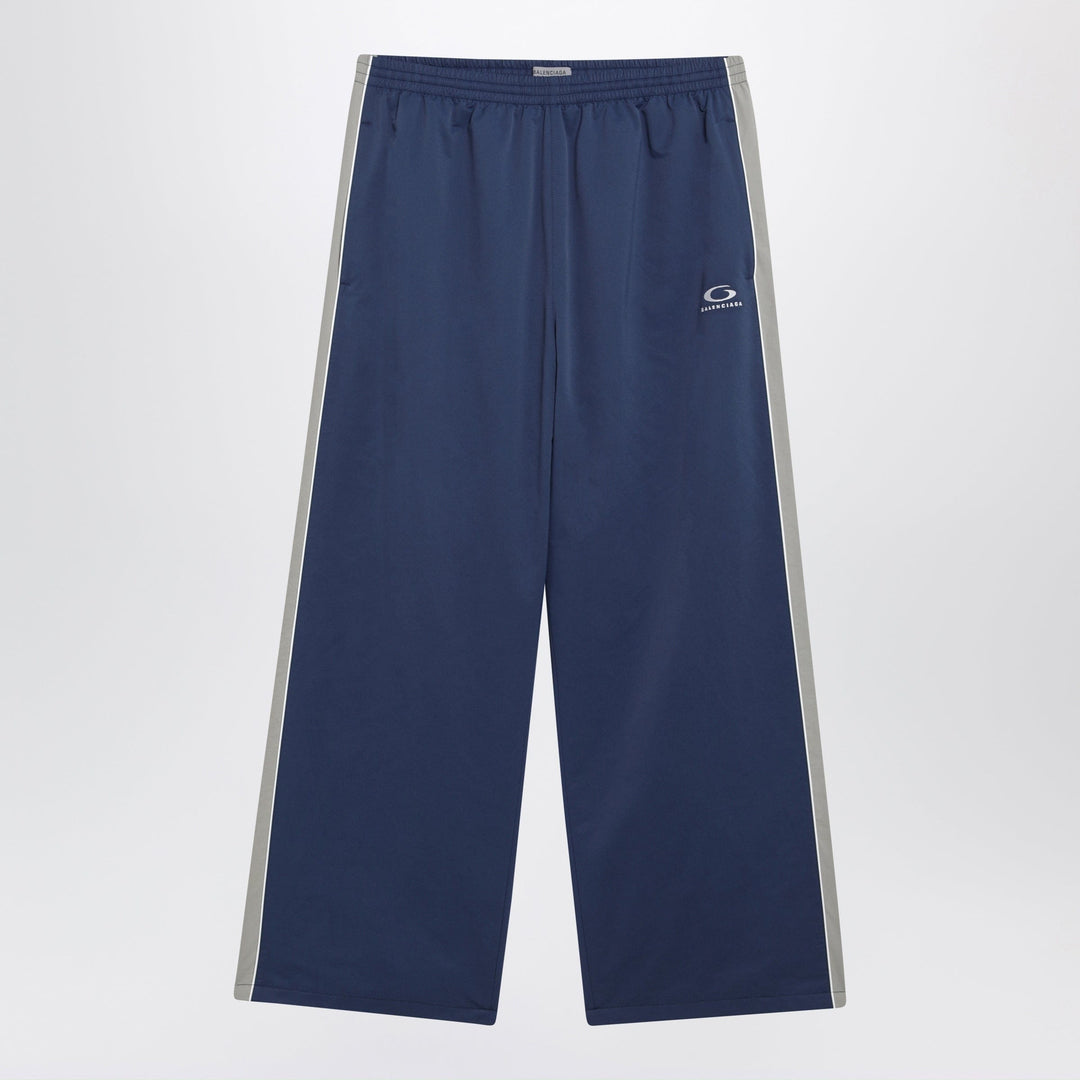 Pants Balenciaga - Washed technical satin track pants in marine blue Brand
