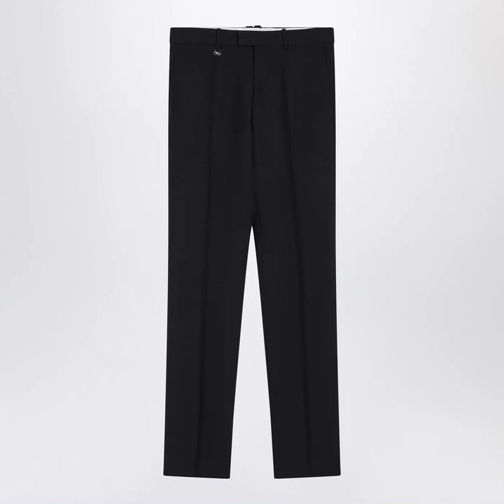 Burberry - Classic navy blue wool blend trousers Brand Pants 48 IT