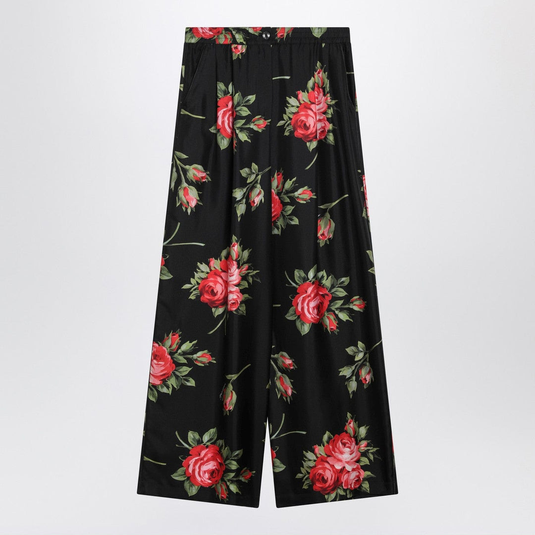Pants Dolce&amp;Gabbana - Wide twill trousers with rose bouquet print Brand