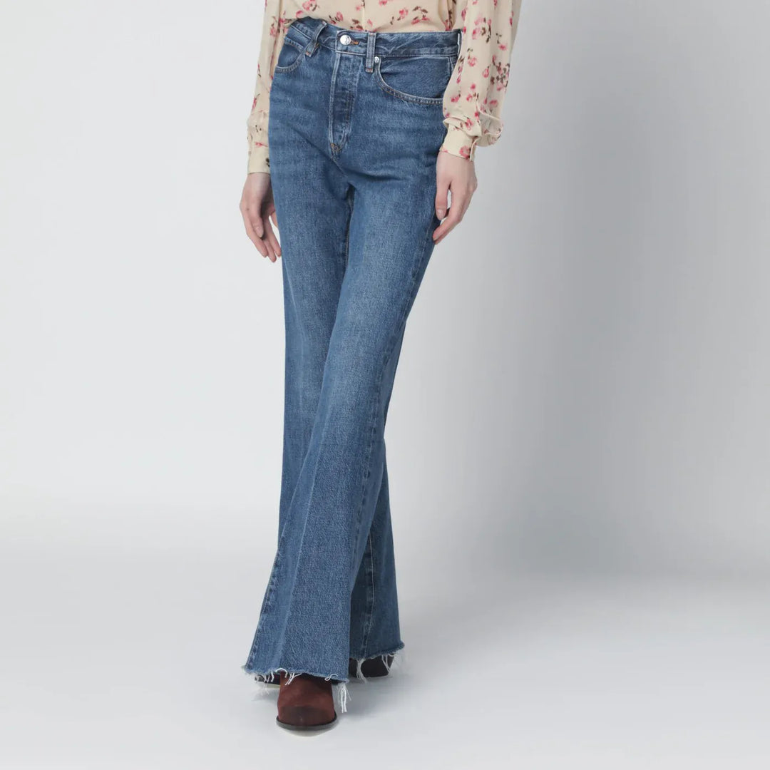 Frame - The Lax blue jeans in regenerated denim Brand Pants