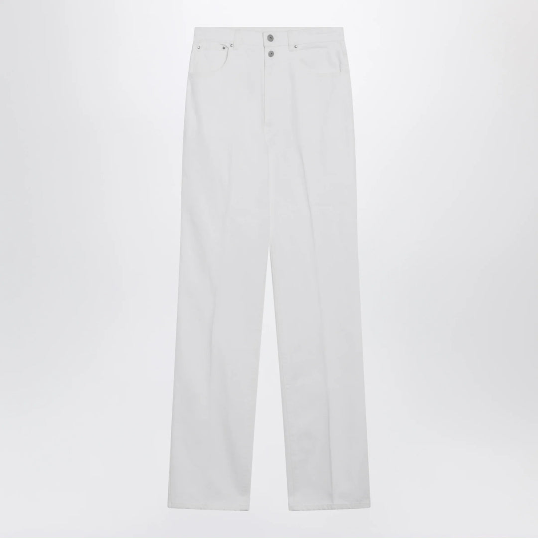 LEMAIRE - High-waisted straight-leg jeans with belt in white denim Brand Pants 36  FR