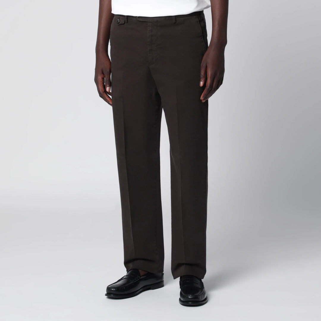 PT Torino - Dark Brown Cotton Trousers Brand Pants 46 IT