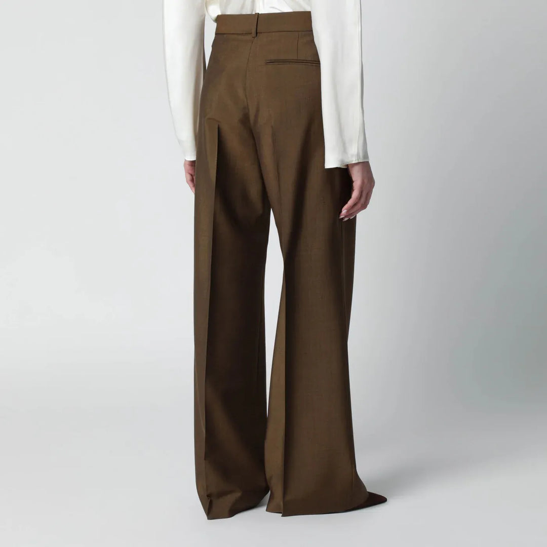 Róhe - Light brown wool-blend trousers Brand Pants