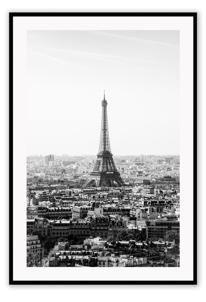 Canvas Print 50x70cm / Black Eiffel B&amp;W Eiffel B&amp;W Wall Art : Ready to hang framed artwork. Brand