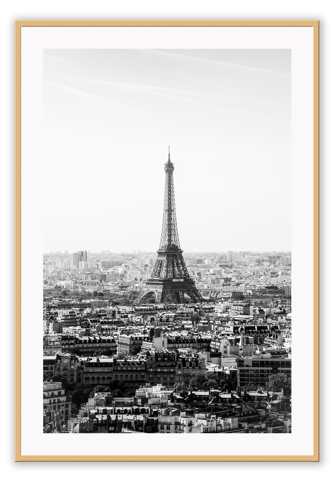 Canvas Print 50x70cm / Natural Eiffel B&amp;W Eiffel B&amp;W Wall Art : Ready to hang framed artwork. Brand