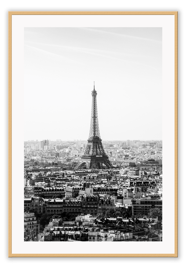Canvas Print 50x70cm / Natural Eiffel B&amp;W Eiffel B&amp;W Wall Art : Ready to hang framed artwork. Brand