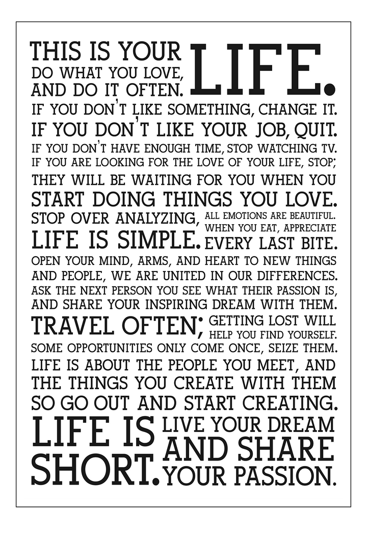 Canvas Print 60x90cm / Unframed Holstee Manifesto Holstee Manifesto Wall Art : Ready to hang framed artwork. Brand