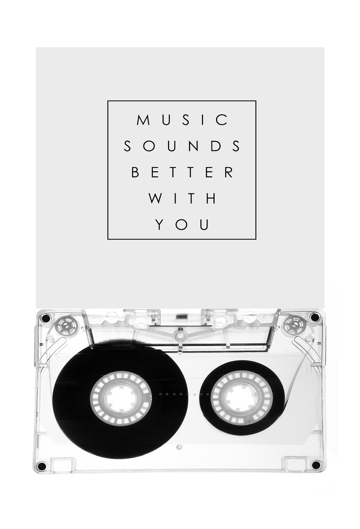 Canvas Print 60x90cm / Unframed Music Sounds Better with You Music Sounds Better with You: Wall Art : Ready to hang framed artwork. Brand