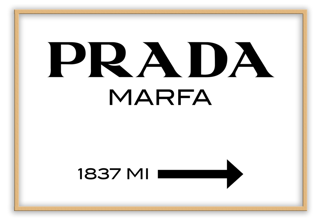 Canvas Print 50x70cm / Natural Prada Marfa White Prada Marfa White Wall Art : Ready to hang framed artwork. Brand