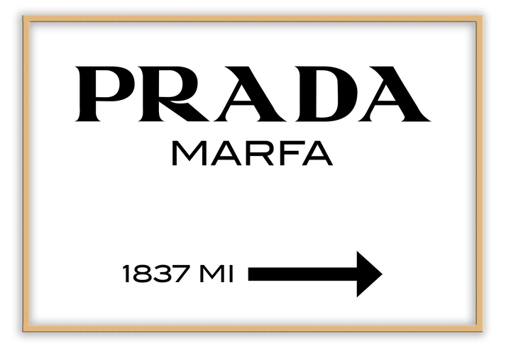 Canvas Print 50x70cm / Natural Prada Marfa White Prada Marfa White Wall Art : Ready to hang framed artwork. Brand