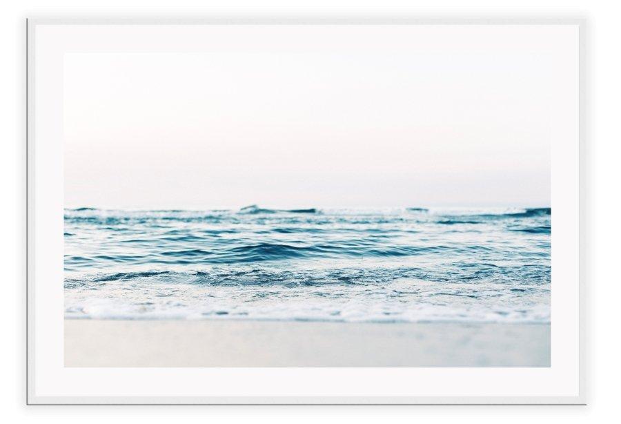 Canvas Print Small		50x70cm / White Serene Ocean Serene Ocean Wall Art : Ready to hang framed artwork. Brand