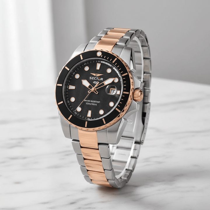 Sector 450 Two Tone Date Watch Brand Quartz Watches
